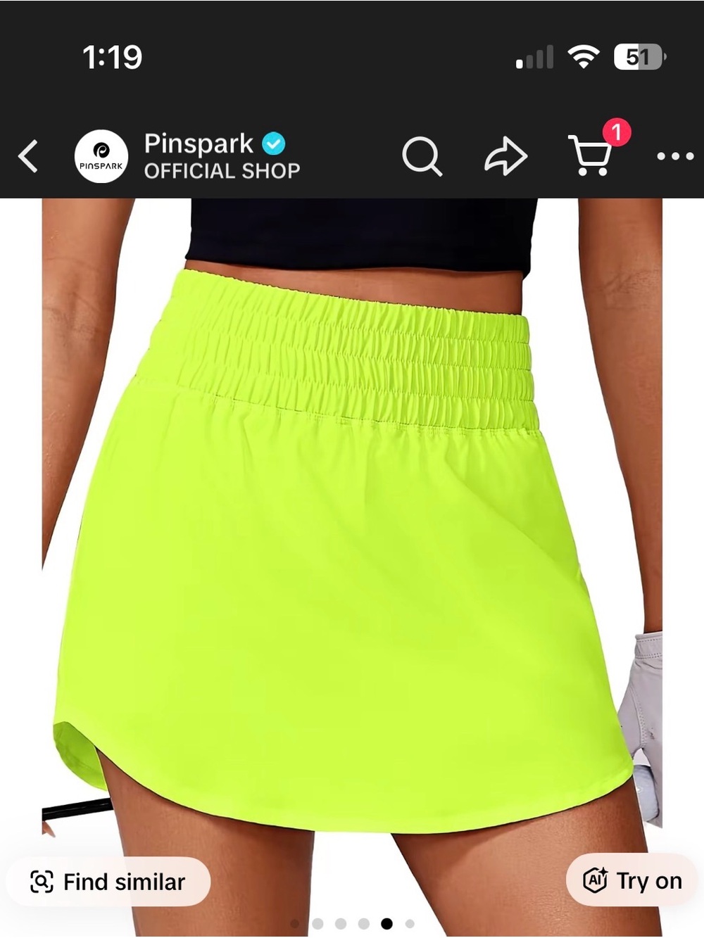 Neon Yellow Active Mini Skirt Golf Skirt